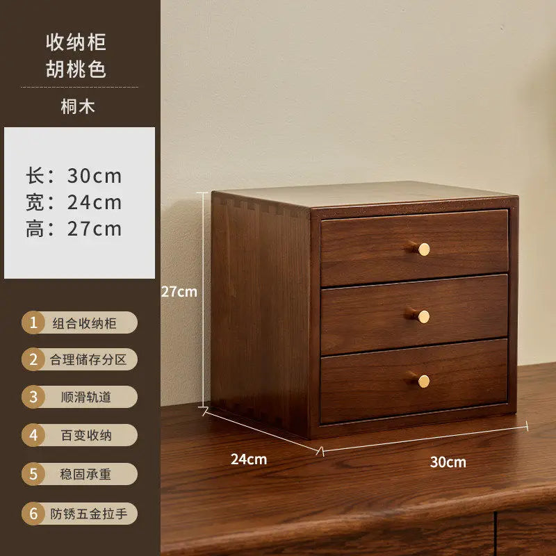 HANDMADE Minimalist Solid Wood Storage Box Drawer Organizer Cosmetics Desk Sundries Holder Dustproof Vanity Container