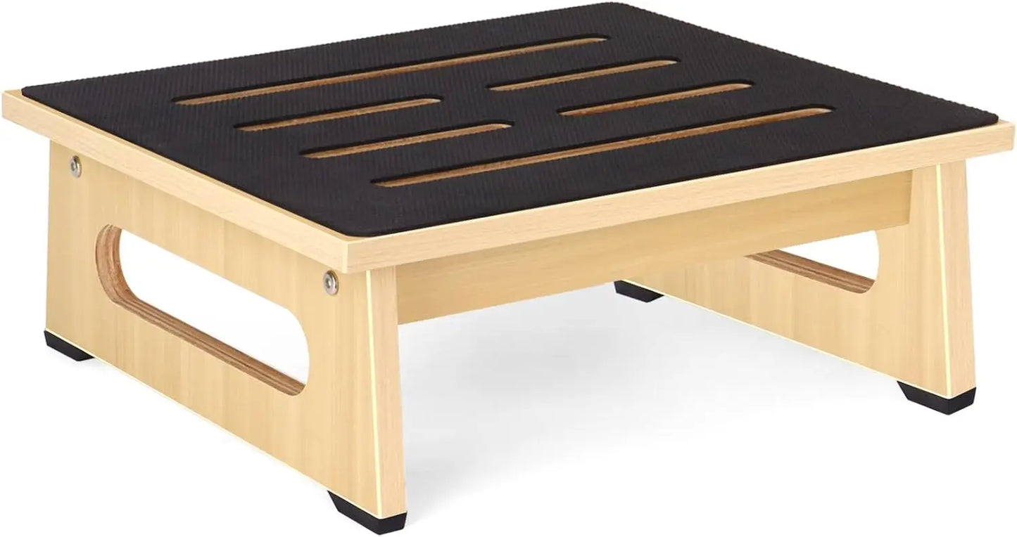 HANDMADE MADE WOODEN TOILETT STEP Non-Slip Wooden Step Stool, 5.5" Height, 450 LBS Capacity for Bedroom Kitchen Bathroom Safety