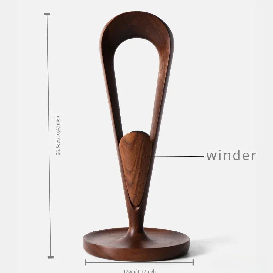 HANDMADE Black Walnut Wood Headphone Stand Walnut Headphone Holder with Winder Solid Wood Custom Earphone Hanger Headset Bracket Storage
