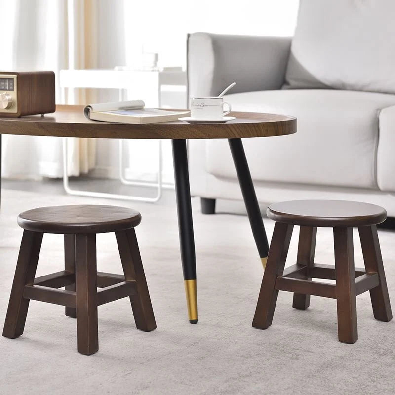 HANDMADE Walnut Colored Solid Wood Small Stool Modern Chinese Living Room Shoe Changing Stools Household Footrest Home Furniture 걸상
