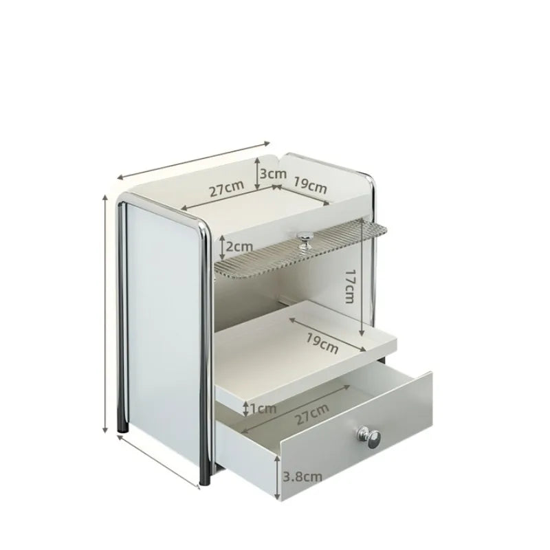 H‌ANDMADE Luxury Dust-Proof Makeup Organizer Box Multi-Tier Vanity Storage Rack for Skincare Desktop & Bathroom Display Cabinet
