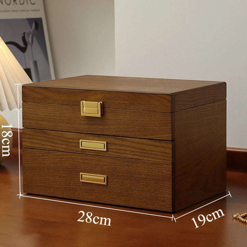 HANDMADE Wooden Jewelry Box Large Luxury Storage Boxes Earring Ring Bracelet Necklace Display Case Woman Jewellery BOX STORAGE Organizer