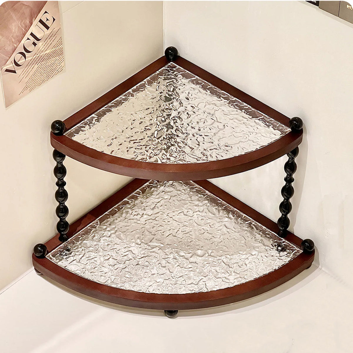 Stylish Wooden Desktop Organizer Shelf – Three-Layer Home Decor Storage Stand for Bedroom, Foyer & Bathroom