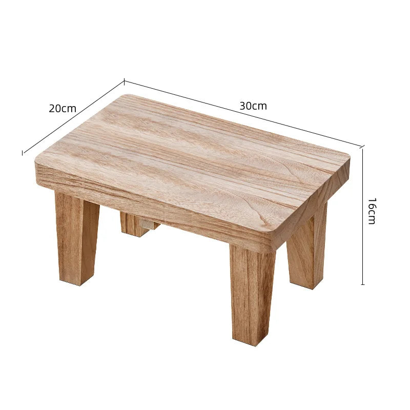 HANDMADE Household Living Room Stool Japanese Style Small Stools Adult Shoe Changing Stool Modern Minimalism Wooden Ottoman 가구