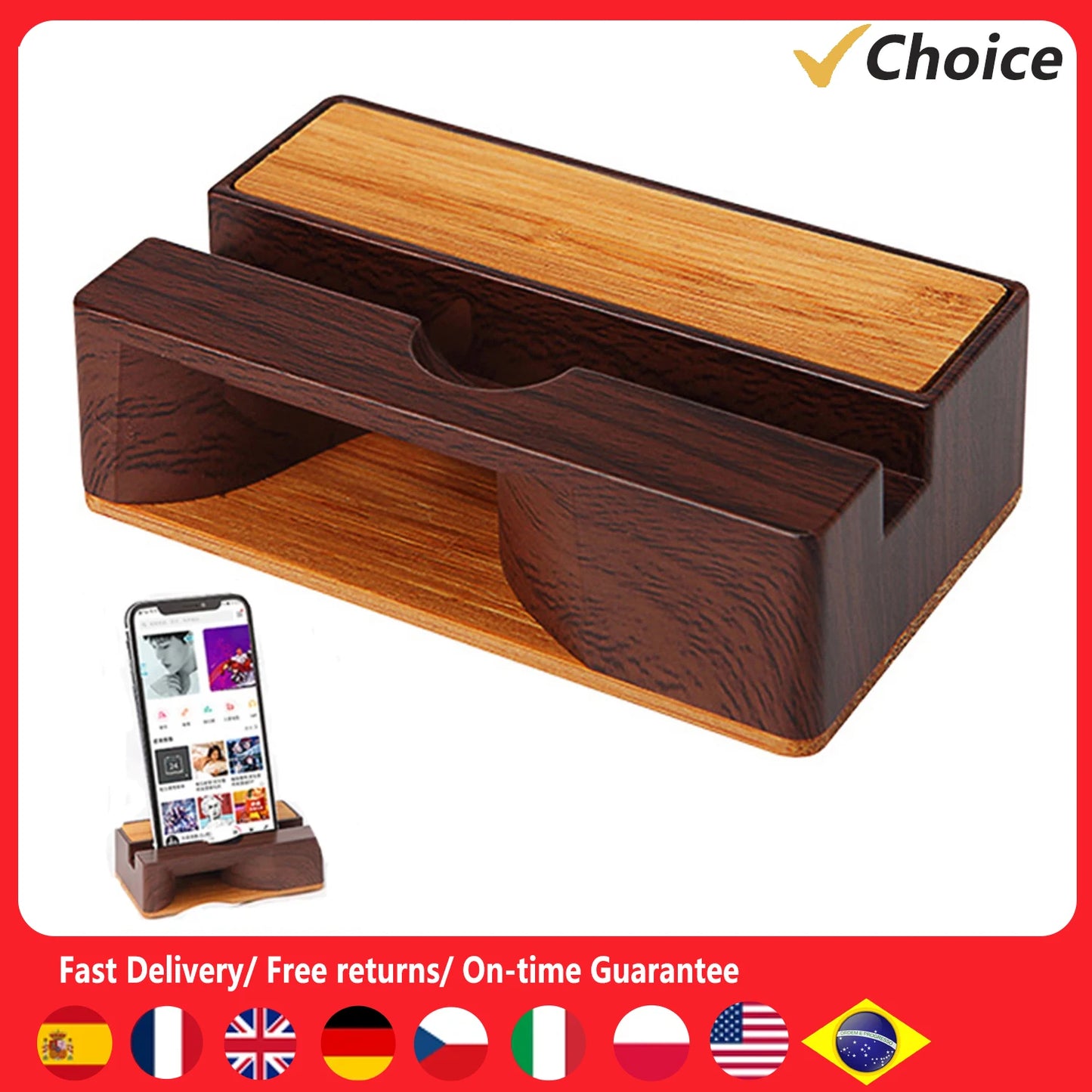handmade Multifunctional mobile phone holder, natural physical amplification.