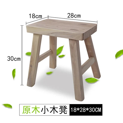 HADNMADE Solid Wood Foot Stool, Minimalist Chair Bench, Modern Squatty Potty Stool, Classical Chinese Small Stool