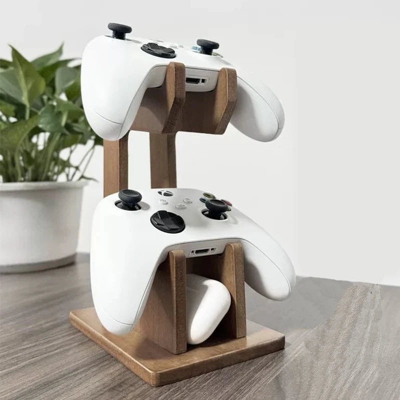 HANDMADE Solid Wood Headphone Stand Controller Holder Gaming Accessories Desktop Display Rack for SteelSerie