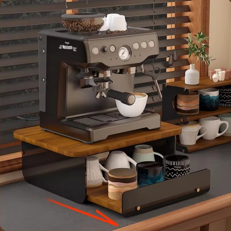 HANDMADE Coffee Machine Riser Stand, Elevated Countertop Shelf for Kitchen, Under Cabinet Storage Organizer for Espresso Maker Mug